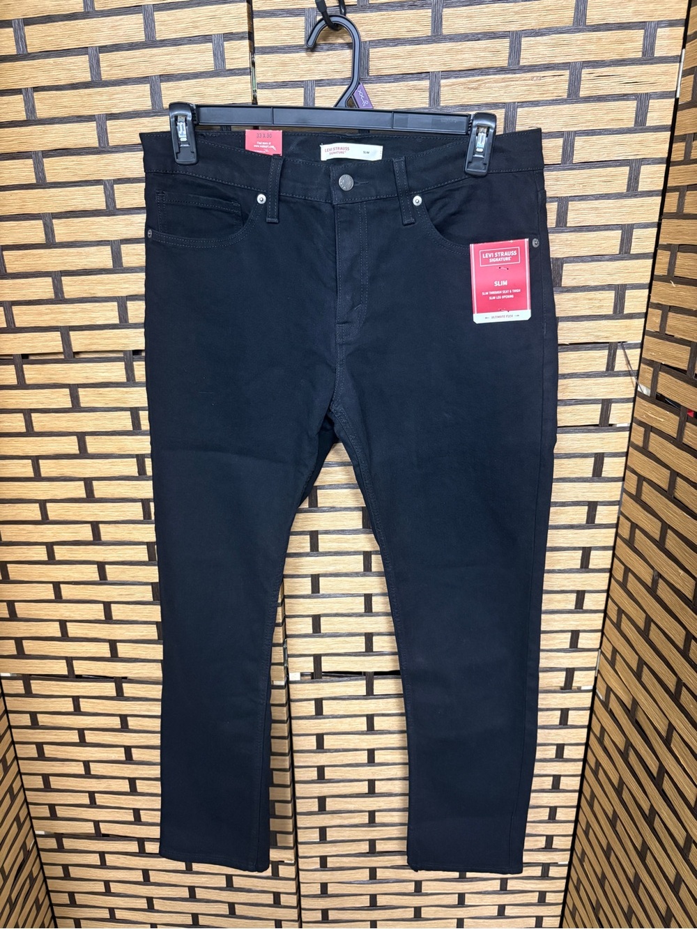 Levi Strauss signature black slim leg jeans men size 33x30